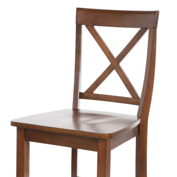 Set of 2 - X-Back 30-inch Solid Wood Barstool in Mahogany Finish - Image 3