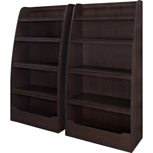 Kids 4-Shelf Bookcase in Espresso Wood Finish Childs Bedroom - Image 4