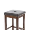 Set of 2 - Vintage Mahogany Bar Stools with Faux Leather Cushion Seat - Image 2