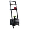 Modern Black 2 Drawer Entryway Shelf Leaning Ladder Bookshelf Bookcase - Image 2