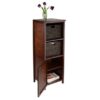 Walnut 3 Piece Cabinet Cupboard Storage with 2 Foldable Baskets - Image 2