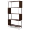 Modern Wood and Steel 4-Shelf Bookcase - Image 2