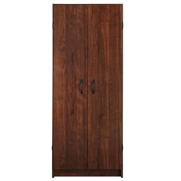 Wardrobe Cabinet with Shelves in Dark Cherry Wood Finish Bedroom Kitchen or Bathroom - Image 3