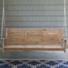 Outdoor 5-Ft Slatted Porch Swing in Natural Acacia Wood with Hanging Chain