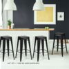 Set of 4 Black 30" Height High Back Metal Industrial Bar Stools - Image 4