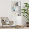 White Bathroom Linen Tower Towel  Cabinet with 3 Open Storage Shelves - Image 2