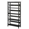 Glossy Black 5-Shelf Bookcase - Image 2