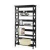 Glossy Black 5-Shelf Bookcase - Image 3