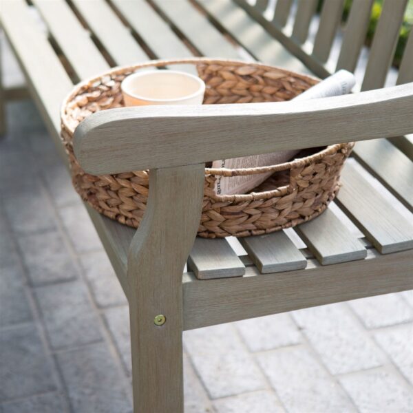 Outdoor Curved Back 5-Ft Garden Bench with Arms in Driftwood Finish - Image 2