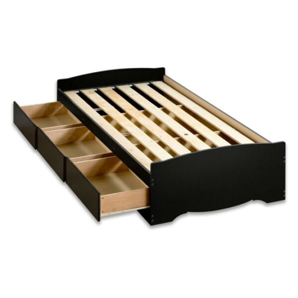 Twin XL Platform Bed with Bookcase Headboard & 3 Storage Drawers - Image 2