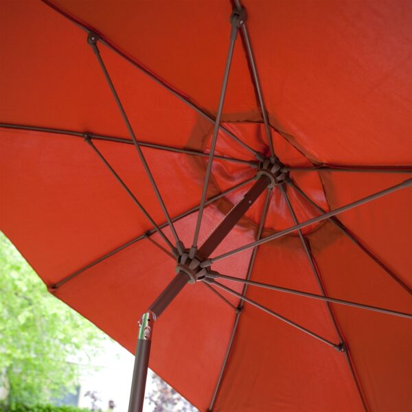 9-Ft Tilt Patio Umbrella with Rust Red Orange Shade and Bronze Finish Pole - Image 2