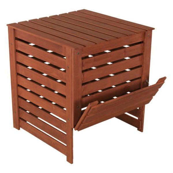 Outdoor 90 Gallon Solid Wood Compost Bin with Brown Finish - Image 2