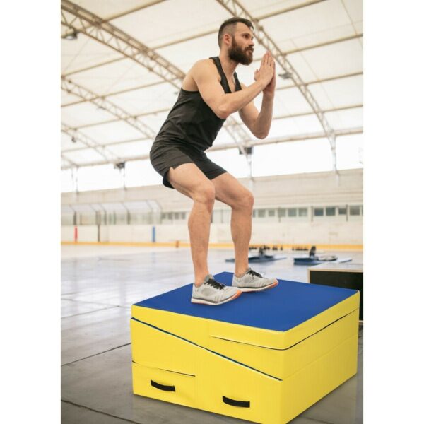 Folding Foam Soft Incline Slope Cheese Gymnastics Gym Mat Plyo Box - Image 4