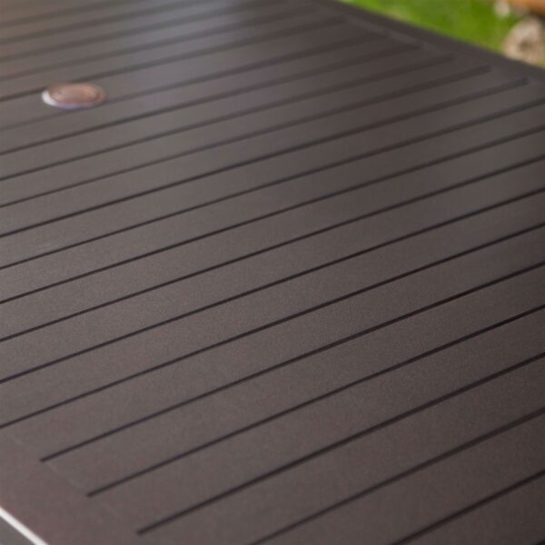 Rectangular 74 x 42 inch Patio Dining Table in Mocha Brown with Center Umbrella Hole - Image 3