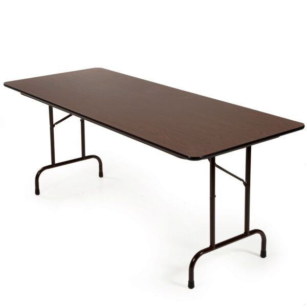 Rectangle 60-inch Melamine Folding Table in Brown - Image 2