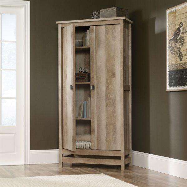 Cottage Style Wardrobe Armoire Storage Cabinet in Light Wood Finish - Image 2
