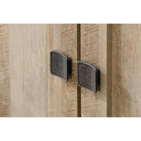 Cottage Style Wardrobe Armoire Storage Cabinet in Light Wood Finish - Image 4