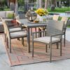 Outdoor Weather Resistant Resin Wicker Patio Dining Chair Arm Chair in Natural - Image 3