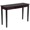 Walnut Brown Wood Console Sofa Table with Drawer - Image 4
