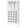 20 Bottles White Wood Storage Wine Rack Glass Cabinet - Image 2