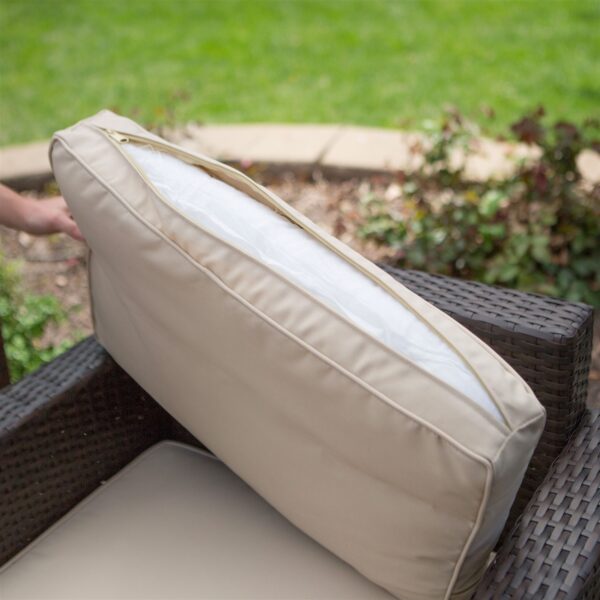 Outdoor Wicker Resin 3-Piece Patio Furniture Dining Set with Cooler Side Table - Image 3