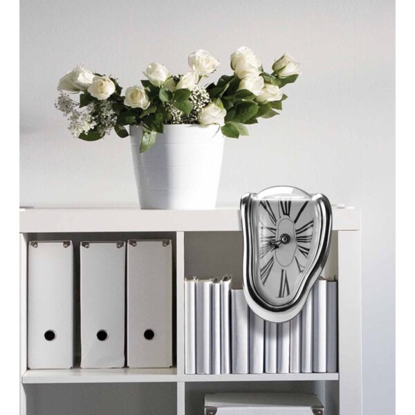 Dali Style Chrome Plated Melting Wall Clock - Image 2