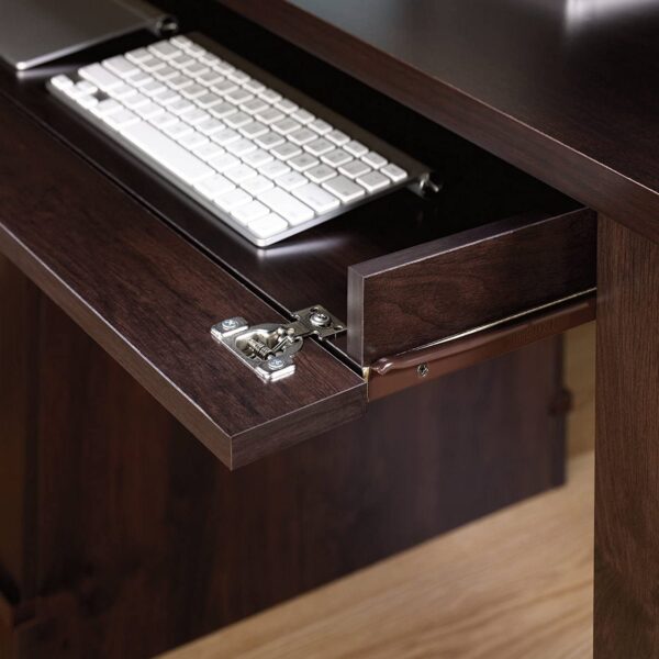 Dark Espresso Executive Computer Desk w/ Filing Cabinets Storage - Image 4