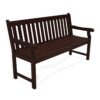 Weather Resistant Outdoor Wood 5-Ft Garden Bench in Dark Brown Finish - Image 2