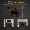 Espresso Electric Fireplace Mantel TV Stand w/ Adjustable Shelves 2 Storage Cabinets - Image 3