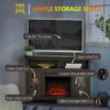Espresso Electric Fireplace Mantel TV Stand w/ Adjustable Shelves 2 Storage Cabinets - Image 4