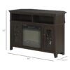 Espresso Electric Fireplace Mantel TV Stand w/ Adjustable Shelves 2 Storage Cabinets - Image 5