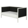 Twin size Black Linen Upholstered Daybed with White Metal Frame - Image 2