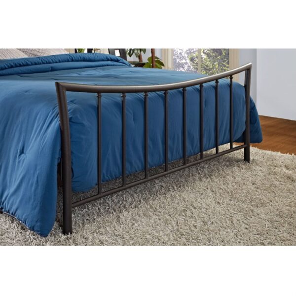 Queen size Brushed Bronze Metal Platform Bed with Head and Footboard - Image 4