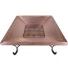 Square 33-inch Solid Copper Fire Pit Bowl with Iron Stand and Screen - Image 3