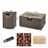 Outdoor Propane Fire Pit with Side Table Tank Holder in Brown PE Rattan - Image 4