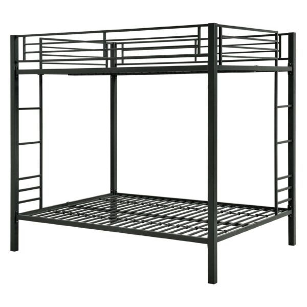 Full over Full size Sturdy Black Metal Bunk Bed - Image 3