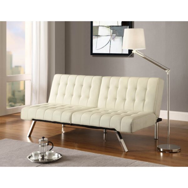 Splitback Multi-Position Futon Sofa Sleeper in Vanilla - Image 2
