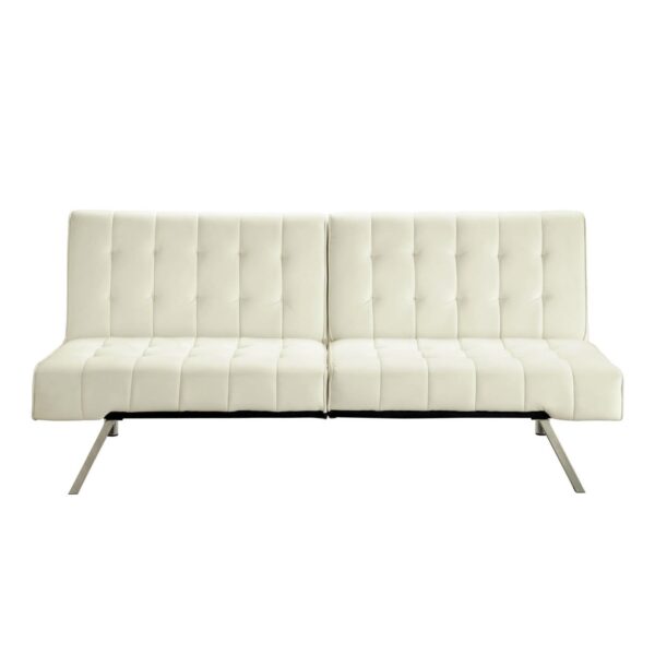 Splitback Multi-Position Futon Sofa Sleeper in Vanilla - Image 3