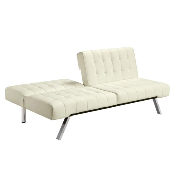 Splitback Multi-Position Futon Sofa Sleeper in Vanilla - Image 4