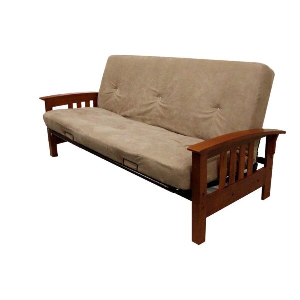 Full-size 6-inch Thick Comfort Coil Futon Mattress with Tan Futon Cover - Image 2