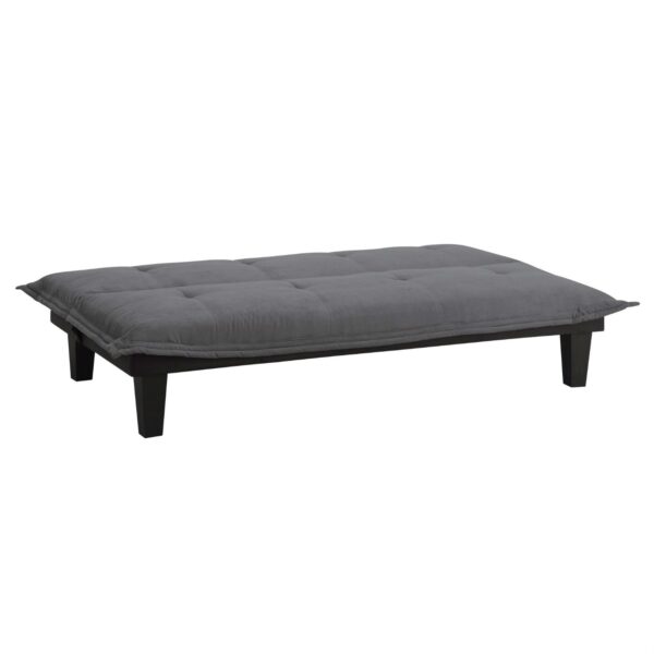 Charcoal Microfiber Click-Clack Futon Sofa Bed Lounger - Image 5