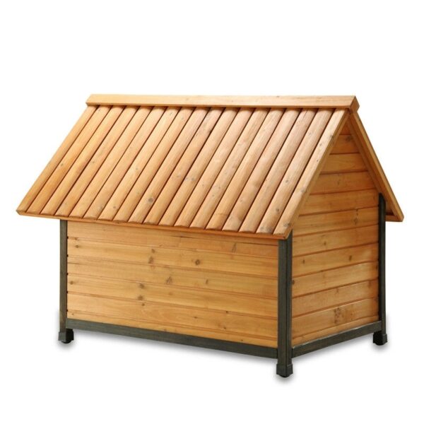 Outdoor A-Frame Wood Dog House Weather-Resistant - Small Dogs up to 25 lbs - Image 3