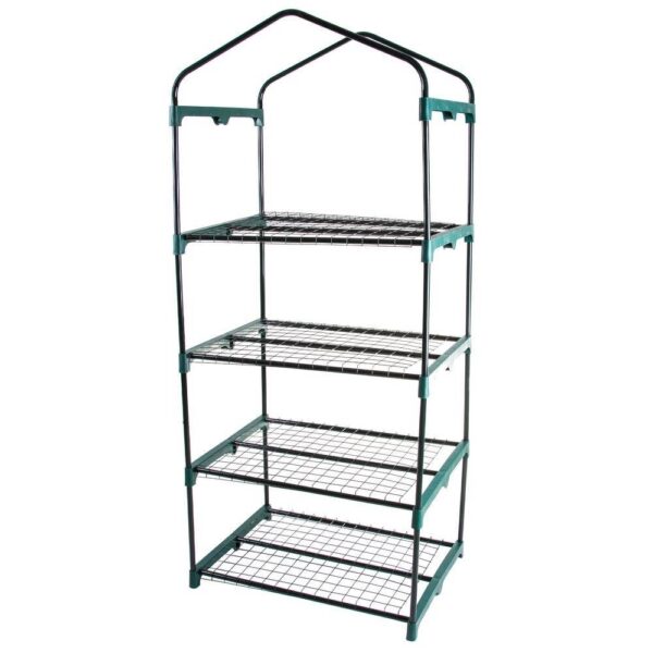 Durable 4-Tier Plant Stand Greenhouse with Zippered PVC Cover - Image 2