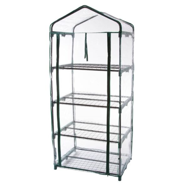 Durable 4-Tier Plant Stand Greenhouse with Zippered PVC Cover - Image 4