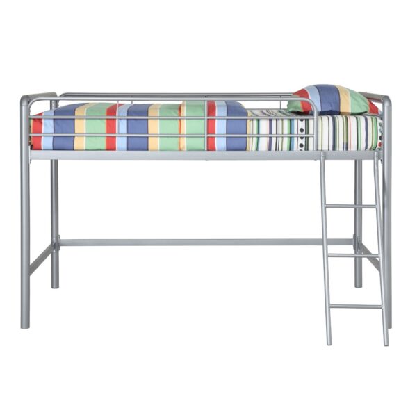 Twin size Bunk Bed Style Metal Loft Bed in Silver - Image 2