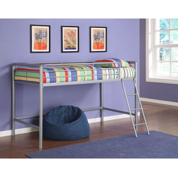 Twin size Bunk Bed Style Metal Loft Bed in Silver - Image 3