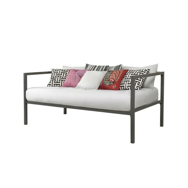 Twin size Contemporary Grey Metal Daybed Frame - Image 2
