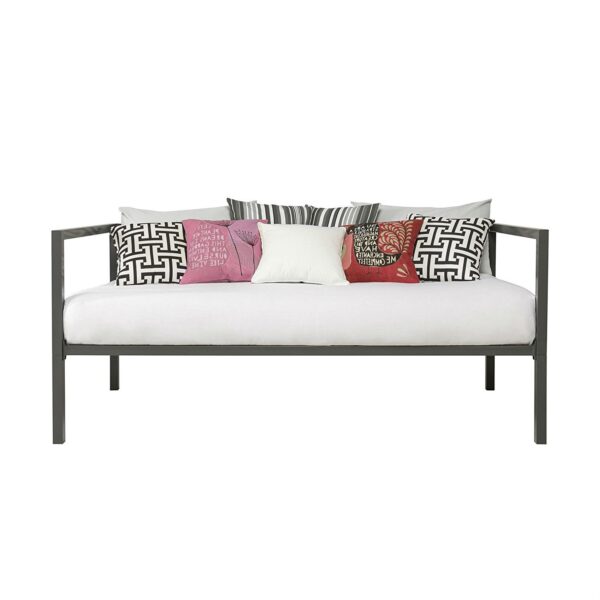 Twin size Contemporary Grey Metal Daybed Frame - Image 3