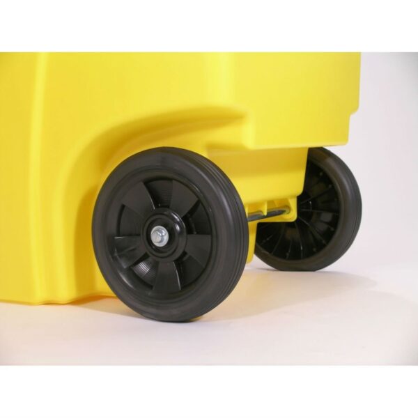 50 Gallon Yellow Commercial Heavy-Duty Trash Can with Black Lid - Image 2