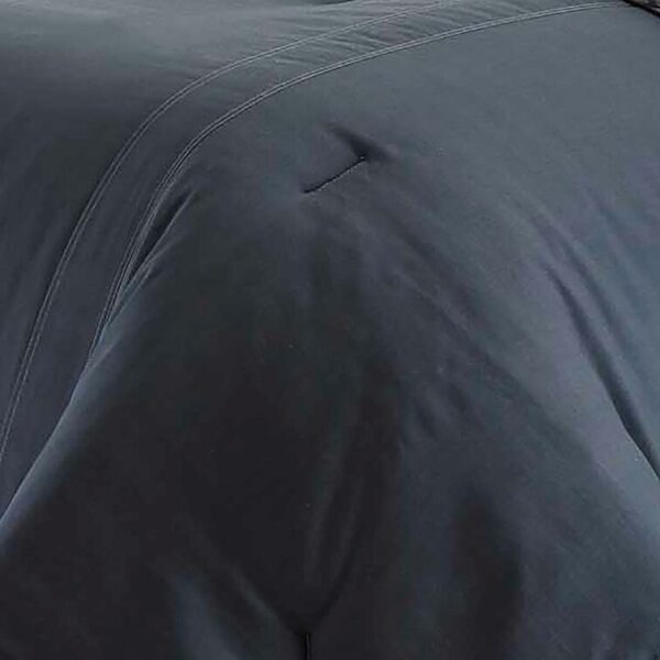 Full/Queen size 100% Cotton Reverse Plaid Gray/White Comforter Set - Image 3